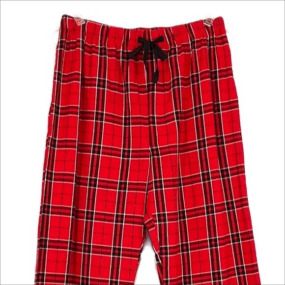 District Plaid Pajama Bottoms in Red/Black Size Small - Picture 2 of 6